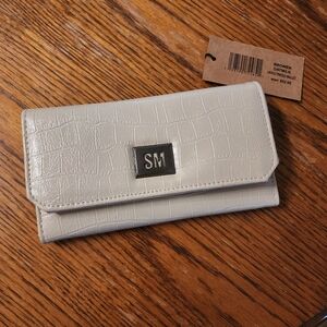 Steve Madden Trifold Croco Wallet Oatmilk Color